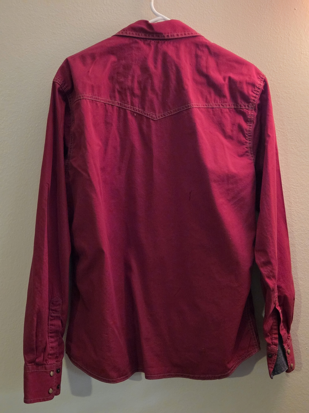 Wrangler Retro Men's Deep Red Western Snap-Down Shirt - Picture 2 of 5